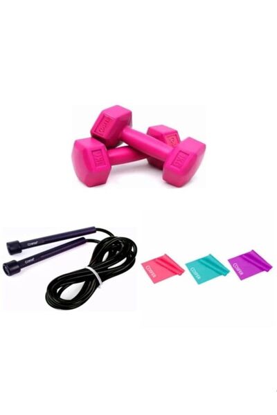 Clifton Pilates,Egzersiz Seti(1 Kg 2 Adet Dambıl,3'lü Pilates, Direnç Bandı 1...