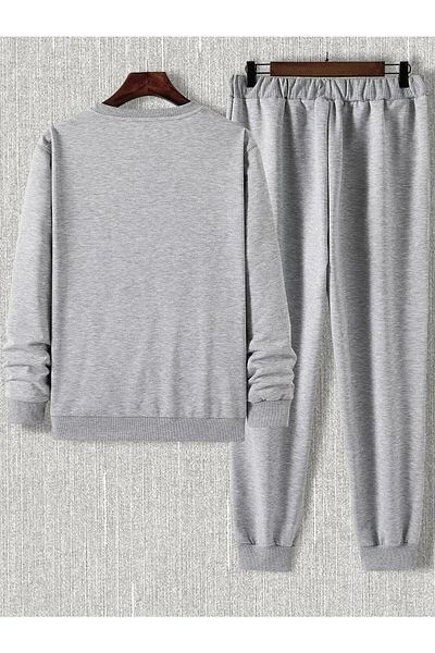 YAB Tekstil Oversize Eagle Jogger Sweatshirt and Tracksuit Set - Crew Neck