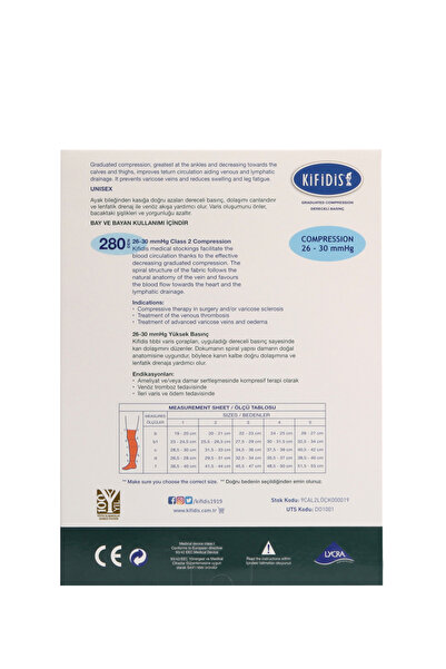 Kifidis 280 Den. 26-30 Kasığa Kadar Silikonlu Mikrofiber Burnu Açık