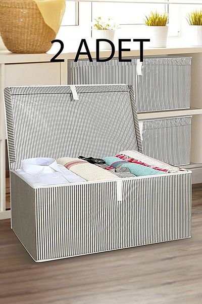 Emir-AYDIN 2 Pieces Maxi Box Storage 50 X 40 X 30 Cm