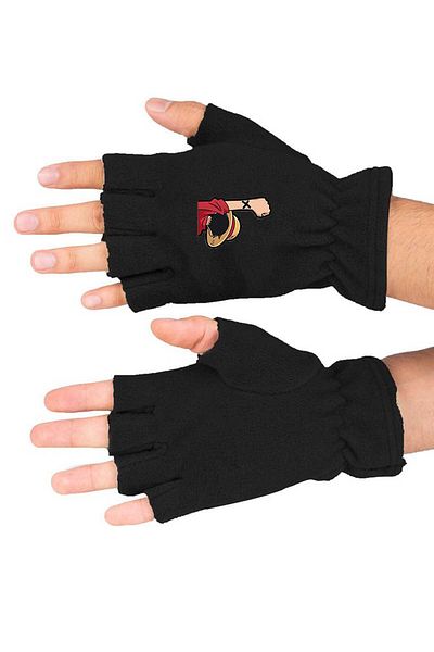 herotasarım One Piece Printed Winter Cutout Fleece Gloves Bll3165