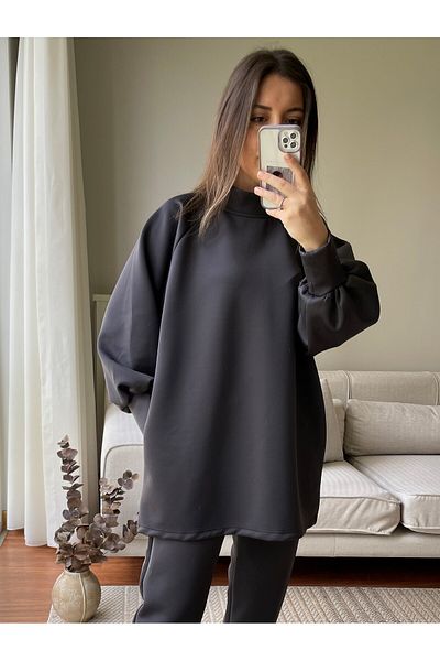 two in sis Scuba Tunik με γιακά Scuba Tunik με μπαλόνι μανίκι Scuba Tunik Γυναικείο Scuba Tunik με τσέπες Hijab Tunik