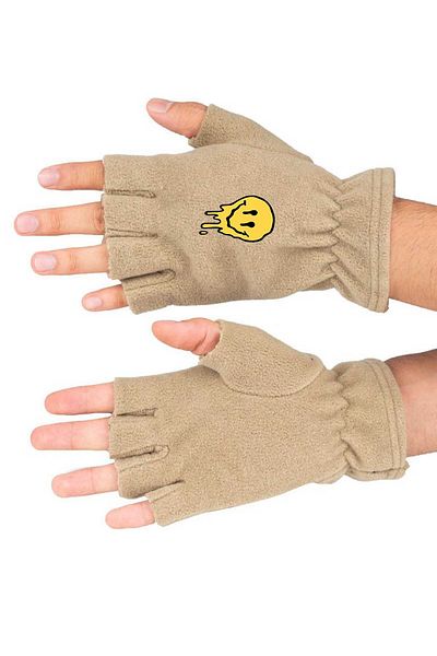 herotasarım Droopy Smiley Fleece Gloves Cut - Bll4906