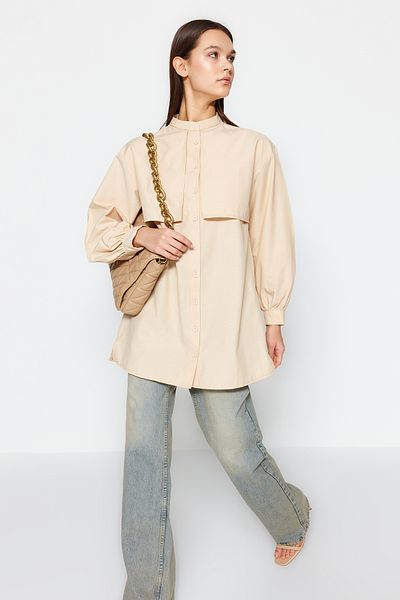 Trendyol Modest Kőpamut szőtt ing TCTSS23TG00030