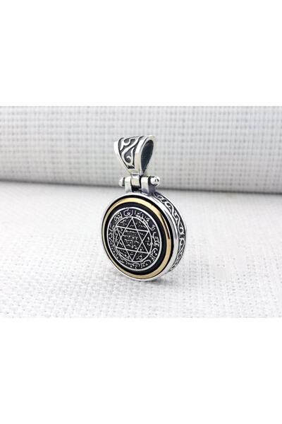 Takıhan Mührü Süleyman Ortası Dönen 925 Ayar Gümüş Kolye Ucu
