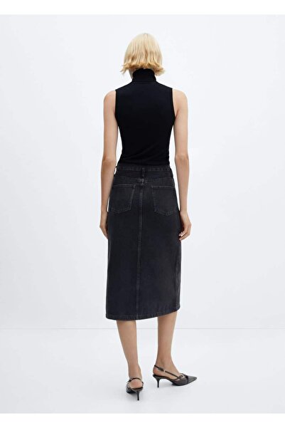MANGO Woman Midi denim etek