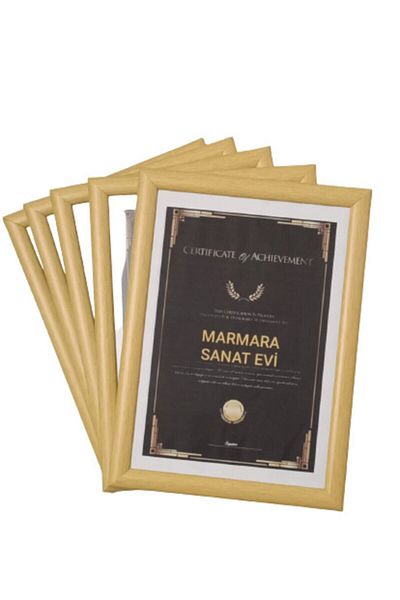 AS TİCARET Wooden Colored Frame Set in 21*30 A4 Size Set of 5, Suitable for Vertical and Horizontal Use