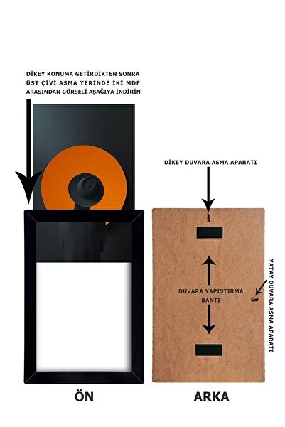 AS TİCARET 6 bucăți ( A4 ) 21x30 cadru negru MDF - certificat A4 sau ramă foto cu PVC