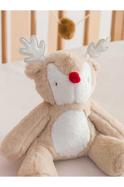 LC Waikiki Embroidered Filled Plush Soft Deer Toy Throw Pillow 31 cm