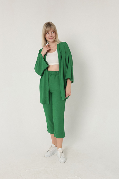 SEVENLINE WOMEN'S KIMONO BÜRÜMCÜK TOP AND BOTTOM SET