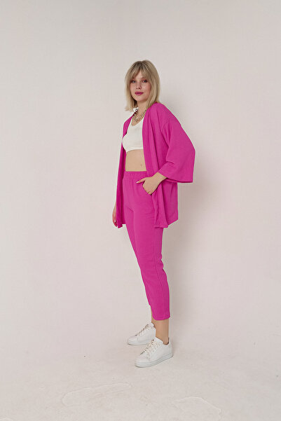 SEVENLINE WOMEN'S KIMONO BÜRÜMCÜK TOP AND BOTTOM SET