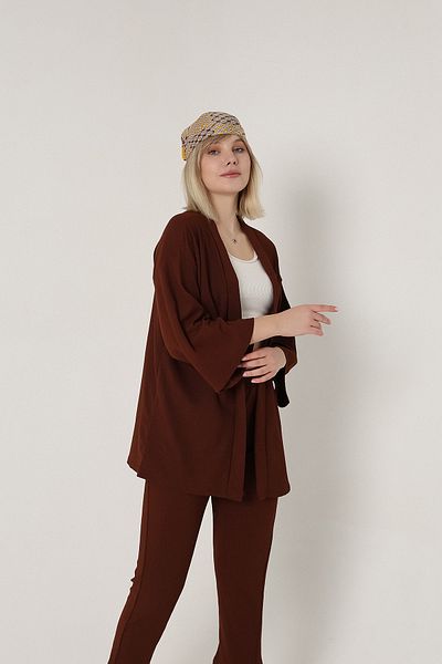 SEVENLINE WOMEN'S KIMONO BÜRÜMCÜK TOP AND BOTTOM SET