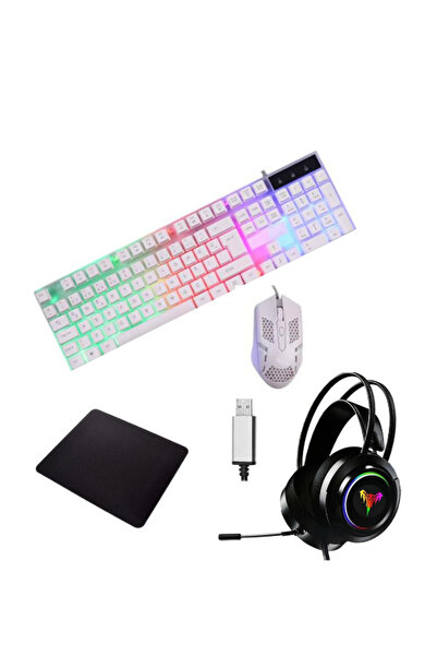 SKYNEX 4in1 Rgb Klavye Mausepad Profesyonel Kulaklık Oyuncu Gaming 4in1 Set
