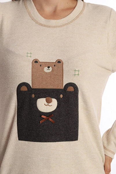 Etoile Ayıcıklı Yumoş Kışlık Uzun Kol Pijama