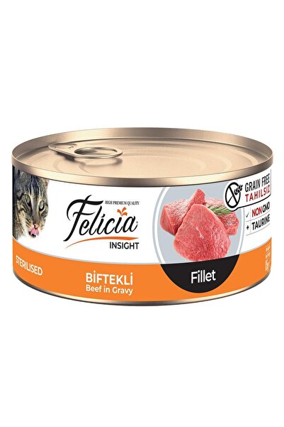 Felicia Tahılsız 85 Gr Konserve Sterilised-biftekli Fileto Yaş Kedi Maması 12...