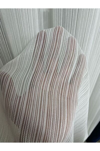 Cortibo Striped Steel 1 in 2 Sparse Pleated Tulle Curtain