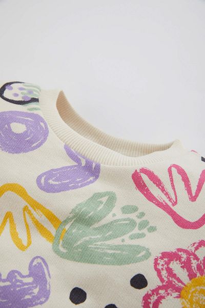 DeFacto Baby Girl Patterned Crew Neck Sweatshirt B9764a524sp