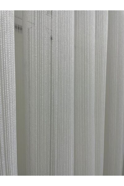 Cortibo Striped Steel 1 in 2 Sparse Pleated Tulle Curtain