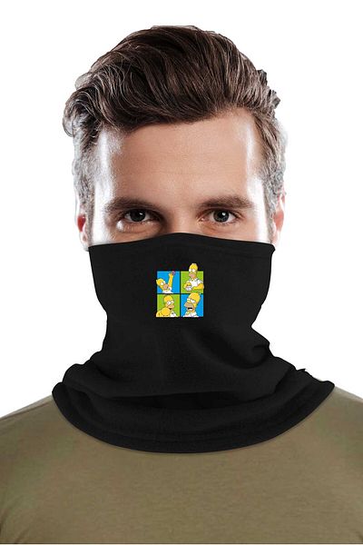 herotasarım Set de mănuși și beretă cu guler pentru gât Simpson - BLL4556