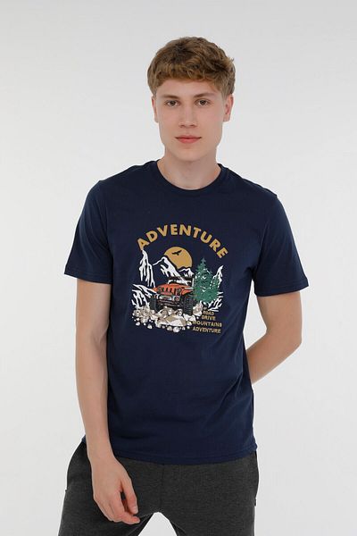 lumberjack Ανδρικό κοντομάνικο μπλουζάκι ML WILD 11CG574 3PR Navy Blue