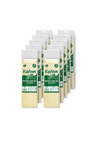 KAFEM Bambu Çöp Şiş 25 cm 3 mm 100 Lü X 10 Paket