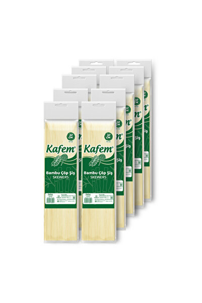 KAFEM Bambu Çöp Şiş 30 cm 100 Lü X 10 Paket