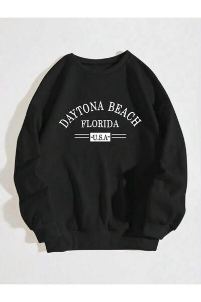 RocciaNera Daytona Beach Florida Štampano Unisex Oversize kroj Dukserica sa k...