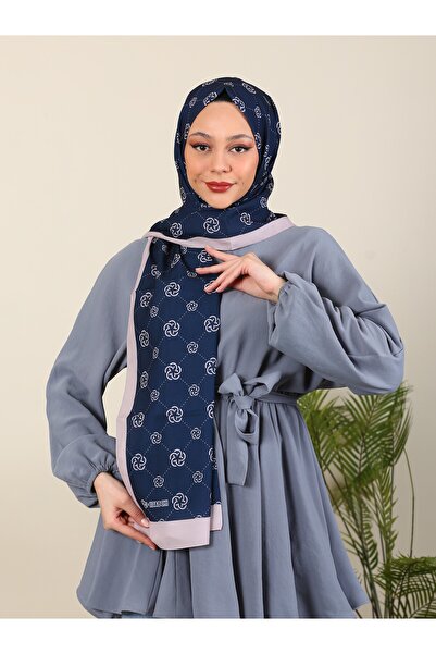ERGÜL Класически шарен копринен шал от Медина с хиджабчи