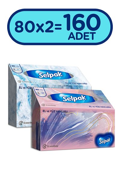Selpak Hand and Face Towel x 2 Pack 160 Sheets