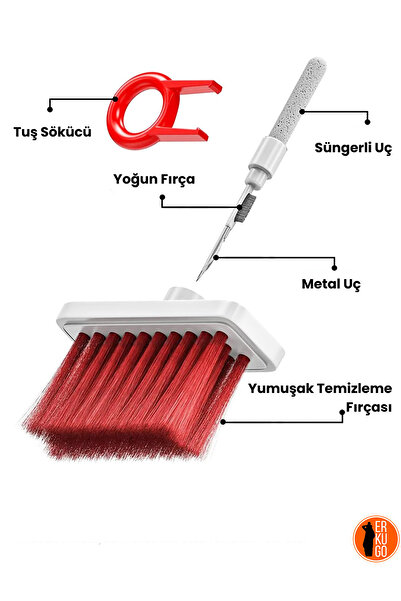 ERKUGO 5 Fonksiyonlu Bluetooth Airpods Kulaklık, Klavye Telefon Kamera Bilgis...