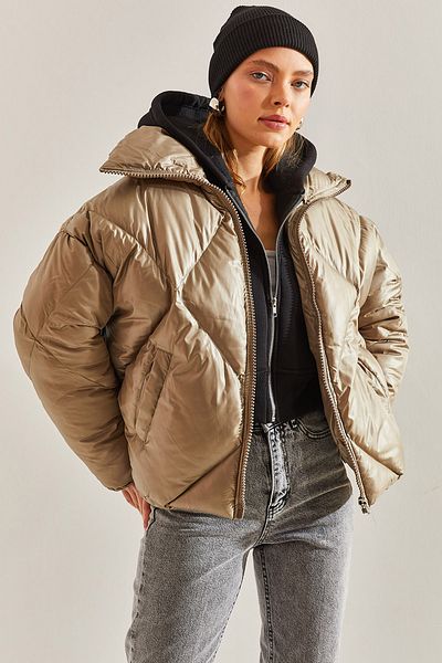Bianco Lucci Dámský kabát s límečkem Oversize Puffer Coat