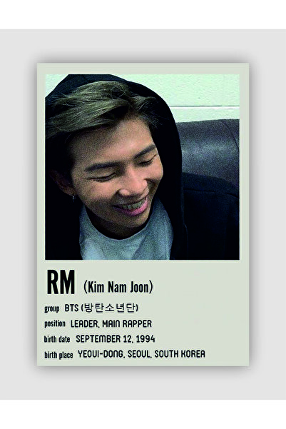 fırsatlar diyarı BTS RM (Kim Nam Joon) K-pop Duvar Posteri - Duvar Dekoru - K...