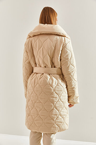 Bianco Lucci Γυναικείο παλτό με μεταλλικό καπιτονέ Oversize Puffer