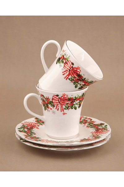 Bursa Porselen Dekor Ornaments silver gilded tea cup set for 2 people