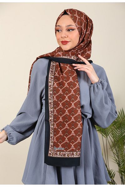 hijabchi Seria de modele de apă cu șal de mătase Medina - Colecții noi de culoare cărămidă