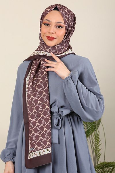 hijabchi Σάλι με μοτίβο από μετάξι Medina - Νέες συλλογές της σειράς Water |   Καφέ