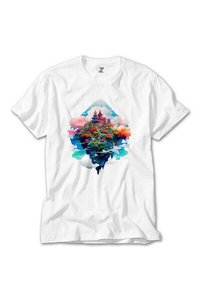 Z zepplin Tricou alb The Island On The Cloud