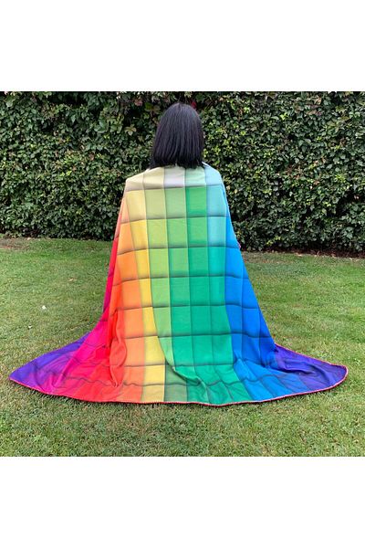 The Lucid Lab Colors of Life - Rainbow Colored Fleece Tv Blanket
