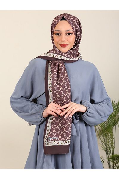 hijabchi Σάλι με μοτίβο από μετάξι Medina - Νέες συλλογές της σειράς Water |   Καφέ