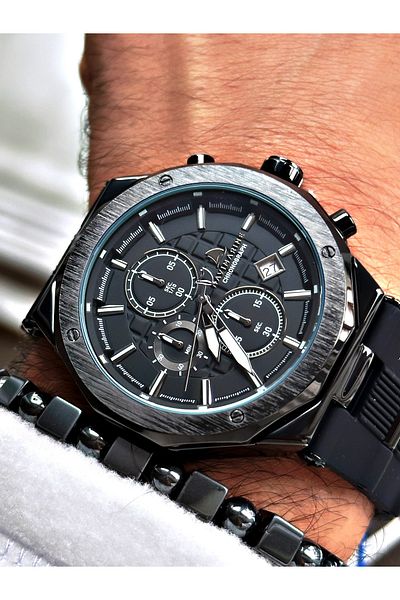 Navimarine Black Color Functional Mechanism Men's Wristwatch + BRACELET WITH GIFT