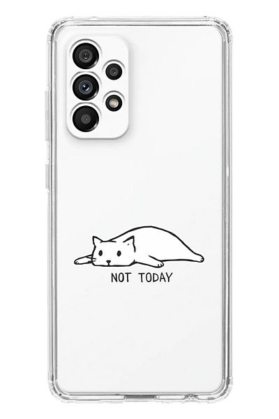 FocusCover حافظة هاتف من السيليكون الشفاف متوافقة مع هاتف Samsung Galaxy A32 بتصميم Not Today