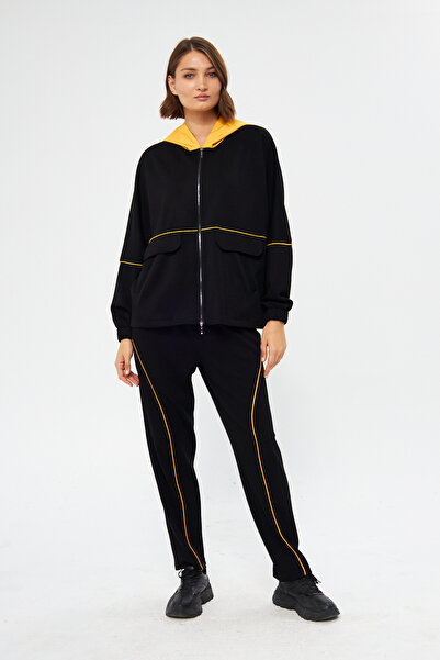 LAMANTE SARI ŞERİT DETAYLI PANTOLON