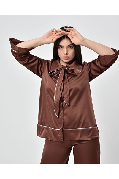 demlifashion قميص بنطلون من الساتان