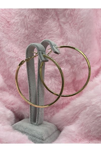 artistik bijuteri steel hoop earrings 5cm in diameter