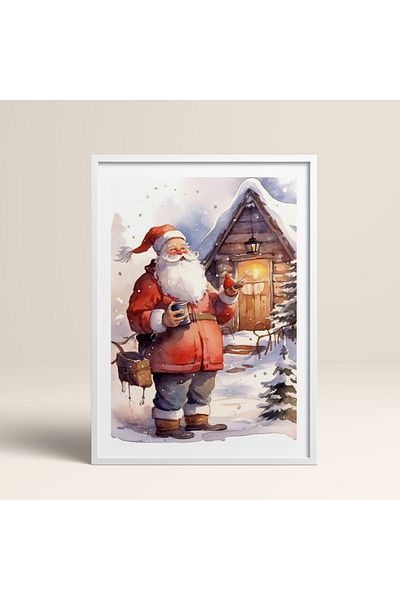 HOMEPACK Διπλό σετ Πίνακας με κορνίζα Santa Claus Christmas Series Αφίσα Διπλός Πίνακας16