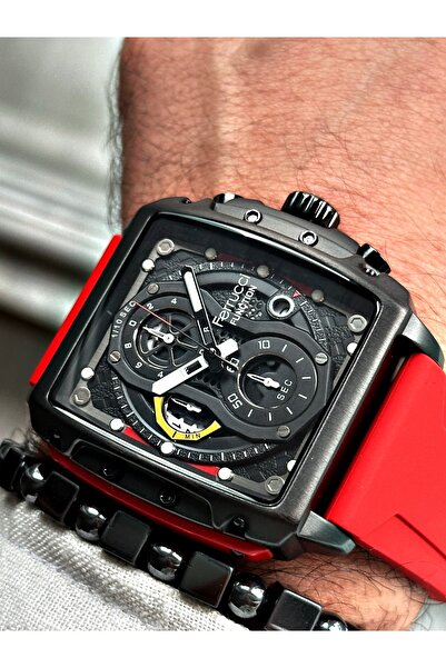 Ferrucci Red Color Functions Active Sports Men's Wristwatch + BRACELET WITH GIFT