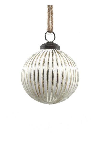 Via Gardenia كرة رأس السنة مخططة باللون الفضي