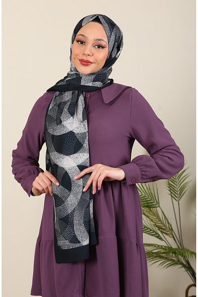 hijabchi Δαχτυλίδι με μοτίβο από μετάξι Medina - Μαύρο Μπεζ Νέες Συλλογές