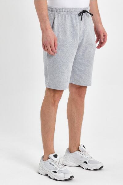 mmetalic Regular Fit Yanları Cepli Kalın Kumaş Rahat Kesim Erkek Gri Şort