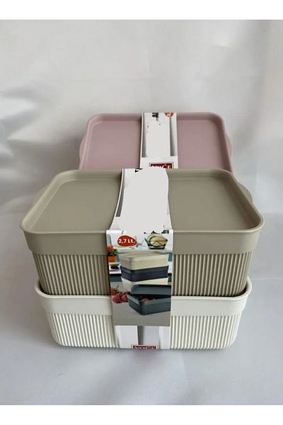 Fİ HOME Food container striped model 2.7L organizer box 1 piece